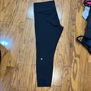 11. Lululemon Size 18 Fast And Free 23” Black  leggings With Pockets